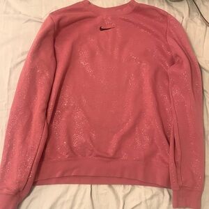 size large sparkly pink nike sweatshirt